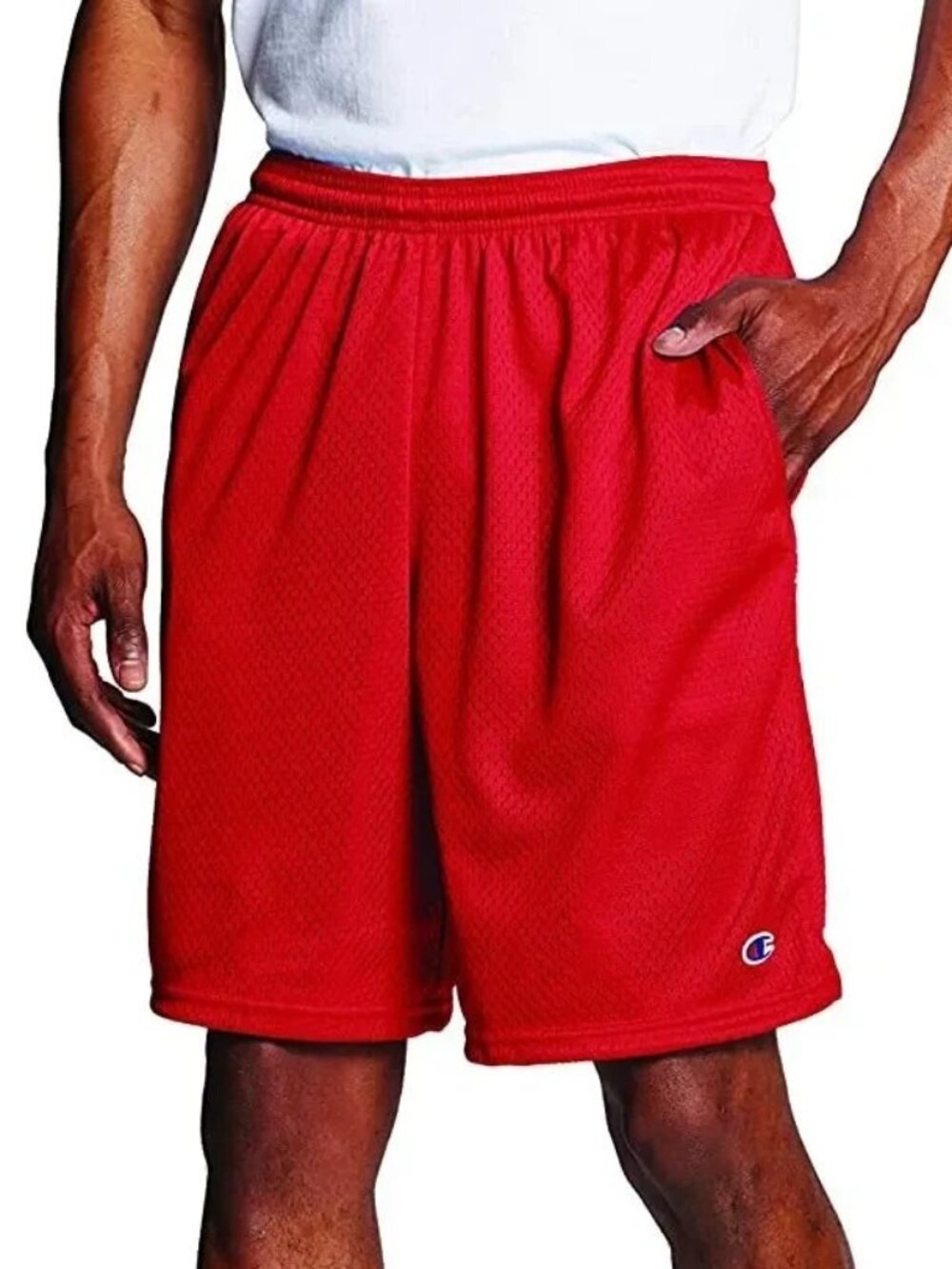 Champion Men's Mesh Basketball Shorts Red Size Small Athletic Gym Pockets NWT